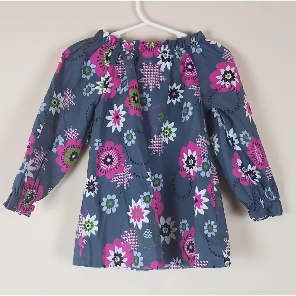 Banana Split Gray Floral Top 3T - Picture 4 of 6